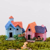 Miniature European-Style House Figurines for Micro Landscape Decor