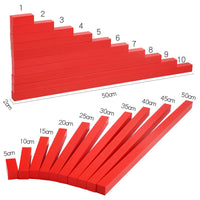 Montessori Red and Blue Number Rods Math Educational Toy for Preschoolers