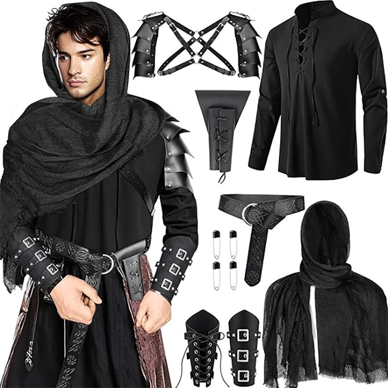 Medieval Knight Renaissance Viking Costume Accessories Halloween Cosplay Set