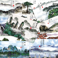 Paper Fan Boxed Postcards - City Memory & Scenery Collection, 30-Pack Art Souvenir Message Cards for Students