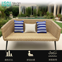 Nordic Outdoor Wicker Sofa Set for Patio Balcony Garden Villa Living Room