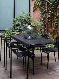 Nordic Wrought Iron Outdoor Patio Dining Set with Backrest Garden Bench