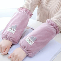 Women's Plush Down Jacket Sleeves for Office, Long Winter Anti-dirty Cuffs