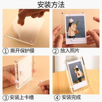 Acrylic Transparent Photo Frame for Instax Mini and 3-inch Photos