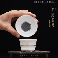 Dehua Ceramic Tea Strainer and Filter for Kung Fu Tea