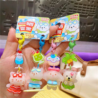 UV Color-Changing My Melody & KT Cat Keychain Set for Couples & Friends