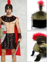 Roman Spartan Warrior Helmet for Cosplay and Parties, Adult Size