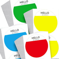 Large Round Colorful Name Tag Stickers for School Events and Clothing