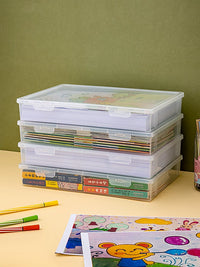 A4/A3/8K Clear Flip-Top Storage Box for Documents and Art Paper