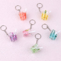 Miniature Luminous Leaf Ice Bucket Drink Bottle Keychain Charm