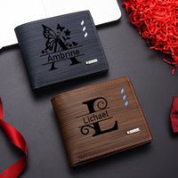 Custom Engraved Men's Leather Bifold Wallet with Zipper Coin Pocket, Multi-Card Slots, Slim Design