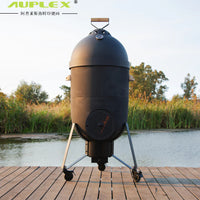 Outdoor 5-in-1 Kamado BBQ Grill with Pizza Oven and Tea Kettle Function
