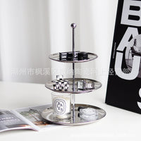 Stainless Steel Multi-tier Display Stand for Jewelry, Keys, Desserts, and Candies