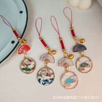 Chinese Style Koi Crane Hollow Alloy Keychain Pendant for Bags and Gifts