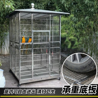 Large Stainless Steel Bird Cage Outdoor Rainproof Sunscreen Parrot Cockatiel Aviary Villa