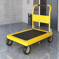 Heavy-Duty Foldable Steel Platform Cart with Silent Wheels for Moving and Hauling