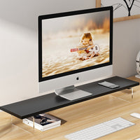 Acrylic Monitor Stand Riser for Desktop Computer and Laptop, Office Desk Organizer Shelf