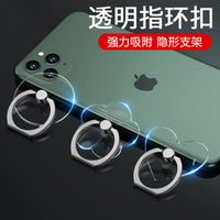 Clear Crystal Phone Ring Holder with Metal Kickstand, Acrylic PC Transparent Finger Grip for Smartphones