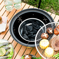 Portable Stainless Steel BBQ Grill Pan for Outdoor Camping and Home Use