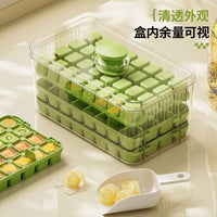 Press-Type Ice Cube Tray with Storage Box, Easy Release Quick Freeze Ice Maker Mold for Home Use