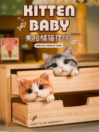 DIY Wool Felt Simulation Cat Doll Making Kit for Couples, Handmade Craft Gift
