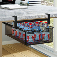 Under Desk Storage Drawer Organizer Pull-Out Hanging Basket for Office Workstation - No-Drill Installation