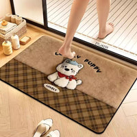 Cartoon Diatomaceous Earth Bath Mat Super Absorbent Non-Slip Quick Dry Floor Mat for Bathroom and Home