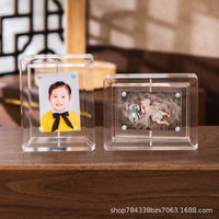 Mini Acrylic Photo Frame Rotating Display for 2-inch Photos