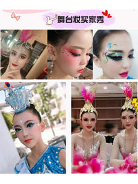 Vibrant Multi-Color Eyeshadow Palette with Shimmer for Stage Performance Makeup