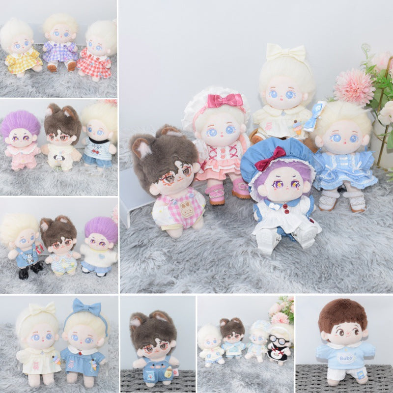 10cm Cotton Doll Clothes Set - Casual Sportswear & Dresses for Plush Dolls