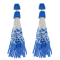 Fashion Mixed Beaded Tassel Drop Earrings for Women, Unique Design Seed Bead Dangle Earrings