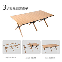 Portable Aluminum Roll-Up Camping Table and Folding Fishing Stool Set for Outdoor Picnic