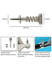 Yep.Surf Quick Release Fin Screw Set for Surfboards