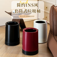 Large Capacity Household Trash Can with Hidden Wheels for Living Room Bedroom
