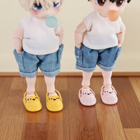OB11 Doll Shoes Bear/Dinosaur Slippers Canvas High-Top Sneakers for 1/12 BJD Dolls