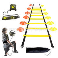 Football & Basketball Training Equipment Set: Marker Discs, Agility Rings, Hurdles, Resistance Parachutes, Agility Ladders for Speed & Physical Traini