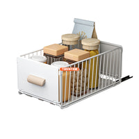 Under-Sink Pull-Out Organizer for Kitchen Cabinets, Multi-functional Foldable Storage Rack, No-Drill Drawer Style