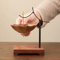 Creative Umbrella Ceramic Tea Infuser with Wooden Base