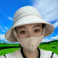 Summer Outdoor Sun Protection Bucket Hat with Detachable Face Mask