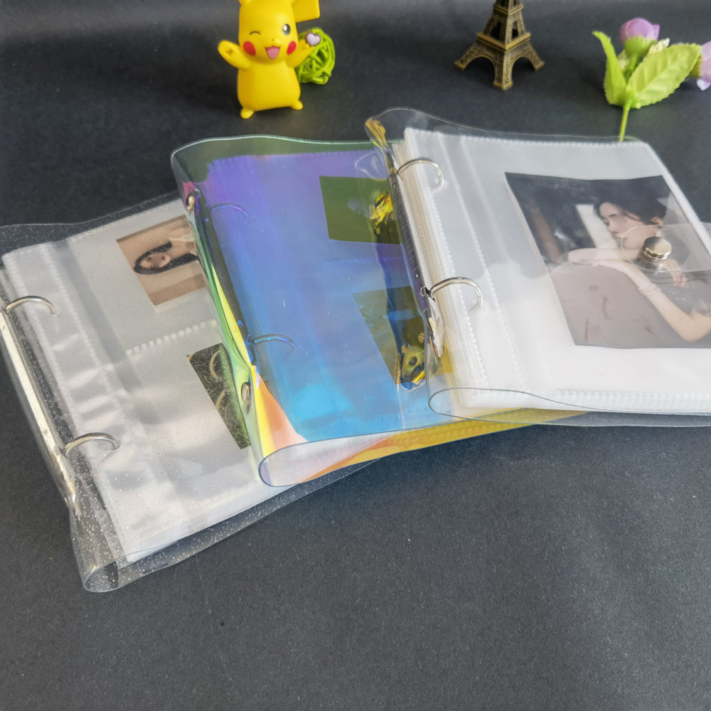 Korean Ins Style Cute Laser Loose-Leaf Transparent Photo Album Refill Pages for 3/4/5 Inch Instax & Small Cards