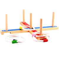 Wooden Ring Toss Game for Kids, Outdoor Interactive Brain Development Educational Toy for Preschoolers