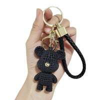 Creative Fashion Soft Rubber Yarn Bear Keychain for Bags and Car Keys