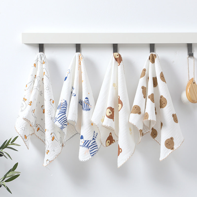 Gauze Kids' Hand Towel Absorbent Cartoon Hanging Bath Towel Japanese Style Pillow Towel