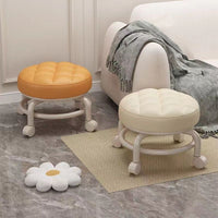 Rolling Stool with Wheels for Kids and Adults, Multi-functional Low Stool with Soft Seat Cushion