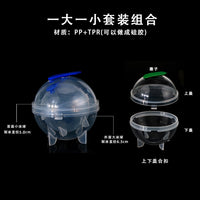 6.5cm Large Sphere Ice Ball Mold for Whiskey and Cocktails, Reusable Plastic Ice Cube Tray Set for Home Bar