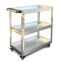 Stainless Steel 2/3-Tier Utility Cart with Wheels for Workshop, Garage, and Tools