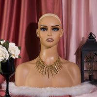 PVC Mannequin Head with Shoulders for Wig Display and Photography