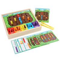Montessori Color Sorting Fine Motor Skill Toy with Caterpillar Clip for Toddlers