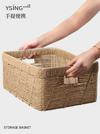 Handwoven Storage Basket for Home Organization, Desktop Sundries, and Clothing Storage