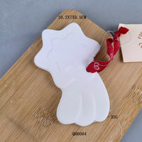 Christmas Ceramic Snowflake & Gingerbread Man Ornaments for DIY Crafting
